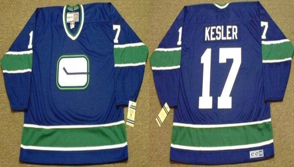 2019 Men Vancouver Canucks 17 Kesler Blue CCM NHL jerseys